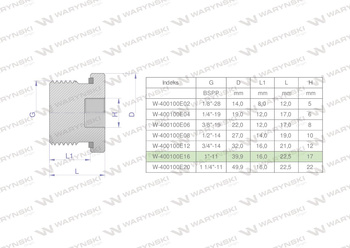 Korek hydrauliczny calowy (na imbus) 1" BSP ED Waryński ( sprzedawane po 2 )