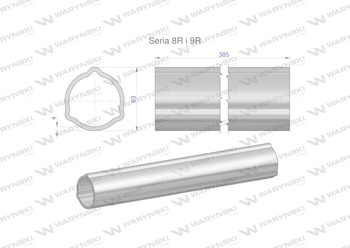 Rura zewnętrzna Seria 8R i 9R do wału 510 przegubowo-teleskopowego 63x4 mm 385 mm WARYŃSKI