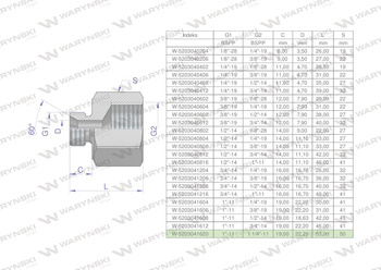 Tulejka różnicowa hydrauliczna calowa AB 1"GZ x 1 1/4"GW BSP Waryński