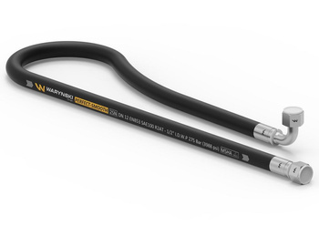 Przewód hydrauliczny gładki z uszczelnieniem - 275 bar gwint M22x1.5 prosta/90 stopni L-1250mm DN12-2SN (AK-13-1250; P11P12) 27.5MPa Waryński