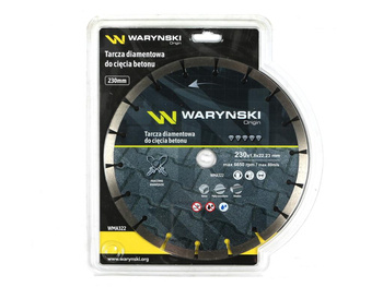 Tarcza diamentowa segmentowa 230x22.23 mm do cięcia betonu Waryński