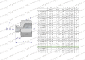 Tulejka różnicowa hydrauliczna calowa AB 1"GZ x 3/8"GW BSP Waryński
