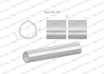 Rura zewnętrzna Seria 8R i 9R do wału 460 przegubowo-teleskopowego 63x4 mm 335 mm WARYŃSKI