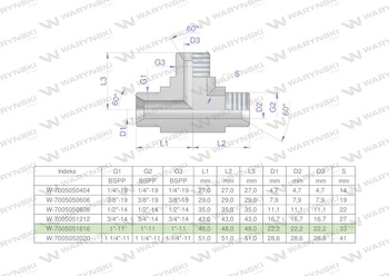 Trójnik hydrauliczny calowy BBB 1" BSP (XT) Waryński