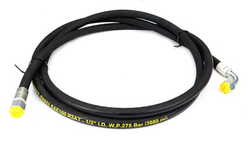 Przewód hydrauliczny 275 bar gwint M22x1.5 prosta/90 stopni L-3500mm DN12-2SN (AK-13-3500; P11P12) 27.5MPa Waryński