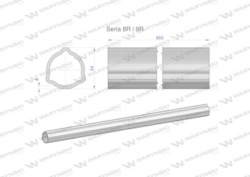 Rura wewnętrzna Seria 8R i 9R do wału 1010 przegubowo-teleskopowego 54x5mm 855 mm WARYŃSKI
