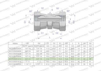 Złączka hydrauliczna calowa AA 3/4" BSP Waryński