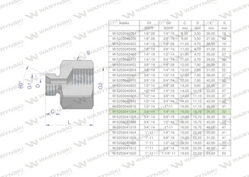 Tulejka różnicowa hydrauliczna calowa AB 3/4"GZ x 1/4"GW BSP Waryński ( sprzedawane po 2 )