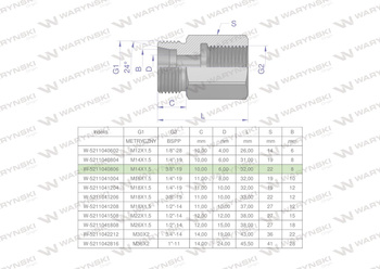Tulejka różnicowa hydrauliczna AB M14x1.5 08L GZ x 3/8" BSP GW Waryński ( sprzedawane po 2 )