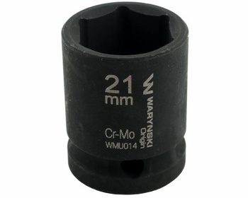 Nasadka udarowa sześciokątna 1/2". 21 mm. CrMo. DIN 3129. Waryński