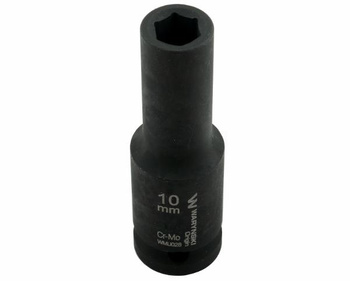 Nasadka udarowa sześciokątna długa 1/2". 10 mm. CrMo. DIN 3129. Waryński