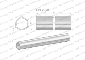 Rura zewnętrzna Seria 6R i 7R do wału 510 przegubowo-teleskopowego 54x4 mm 385 mm WARYŃSKI