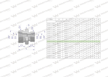 Złączka hydrauliczna redukcyjna metryczna BB M26x1.5 18L / M18x1.5 12L (XG) Waryński ( sprzedawane po 2 )