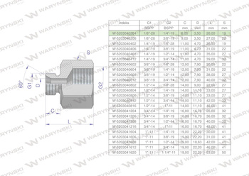 Tulejka różnicowa hydrauliczna calowa AB 1/8"GZ x 1/4"GW BSP Waryński ( sprzedawane po 2 )