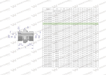 Przyłączka hydrauliczna BB (XGE) M14x1.5 08L x 3/8" BSP ED Waryński ( sprzedawane po 5 )