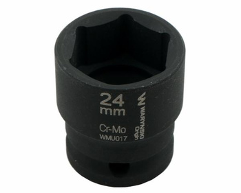 Nasadka udarowa sześciokątna 1/2". 24 mm. CrMo. DIN 3129. Waryński