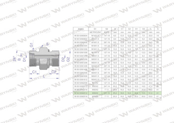 Przyłączka hydrauliczna (odmiana ciężka XGE) BB M36x2 25S x 3/4" BSP ED Waryński ( sprzedawane po 2 )