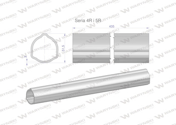 Rura zewnętrzna Seria 4R i 5R do wału 560 przegubowo-teleskopowego 51.5x3 mm 435 mm WARYŃSKI