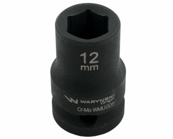 Nasadka udarowa sześciokątna 1/2". 12 mm. CrMo. DIN 3129. Waryński