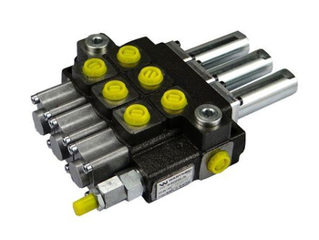 Rozdzielacz hydrauliczny 3-sekcyjny max przepływ 40L sterowany na linkę  Waryński