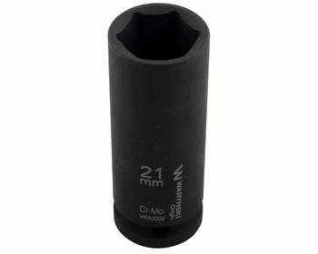 Nasadka udarowa sześciokątna długa 1/2". 21 mm. CrMo. DIN 3129. Waryński