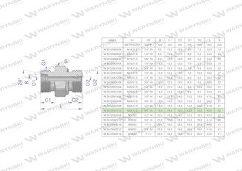 Przyłączka hydrauliczna (odmiana ciężka XGE) BB M24x1.5 16S x 3/4" BSP ED Waryński ( sprzedawane po 2 )