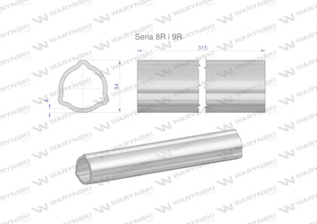 Rura wewnętrzna Seria 8R i 9R do wału 460 przegubowo-teleskopowego 54x5mm 315 mm WARYŃSKI