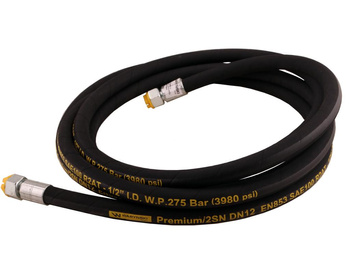 Przewód hydrauliczny 275 bar gwint M22x1.5 proste L-5000mm DN12-2SN (AA-13-5000; P11P11)  27.5MPa Waryński