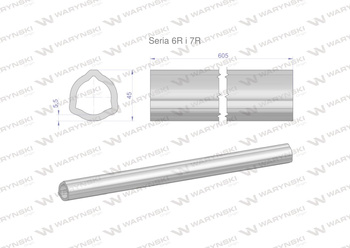 Rura wewnętrzna Seria 6R i 7R do wału 760 przegubowo-teleskopowego 45x5.5mm 605 mm WARYŃSKI
