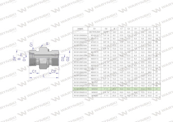 Przyłączka hydrauliczna (odmiana ciężka XGE) BB M30x2 20S x 1" BSP ED Waryński ( sprzedawane po 2 )