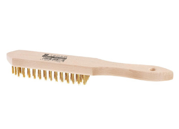 Szczotka druciana do rdzy PREMIUM - drut mosiądzowany / 3 rzędowa / TEGER