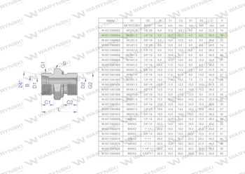 Przyłączka hydrauliczna BB (XGE) M12x1.5 06L x 1/4" BSP ED Waryński ( sprzedawane po 5 )