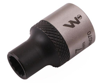 Nasadka dwunastokątna 3/8". 7 mm. CrV50BV30. DIN 3124. Waryński