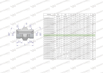 Złączka hydrauliczna calowa BB 5/8" BSP Waryński ( sprzedawane po 2 )
