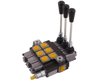 Rozdzielacz hydrauliczny 3-sekcyjny max przepływ 40L (1 sekcja - z zatrzaskiem) Waryński