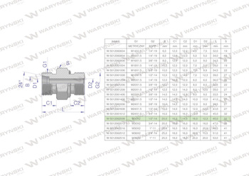 Przyłączka hydrauliczna (odmiana ciężka XGE) BB M30x2 20S x 1/2" BSP ED Waryński ( sprzedawane po 2 )