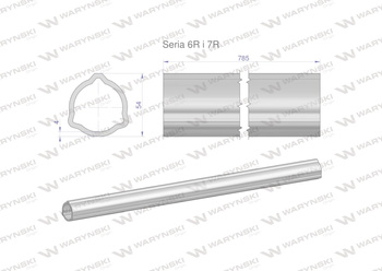 Rura zewnętrzna Seria 6R i 7R do wału 910 przegubowo-teleskopowego 54x4 mm 785 mm WARYŃSKI