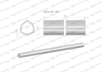 Rura wewnętrzna Seria 4R i 5R do wału 910 przegubowo-teleskopowego 45x3.8 mm 755 mm WARYŃSKI
