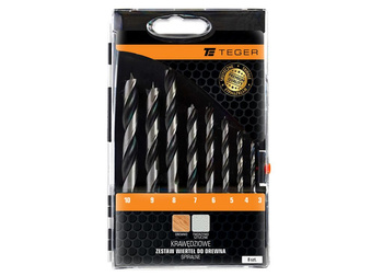 Zestaw wierteł do drewna - krawędziowe spiralne (8 SZT.) / TEGER