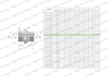 Przyłączka hydrauliczna BB (XGE) M18x1.5 12L x 1/4" BSP ED Waryński ( sprzedawane po 10 )