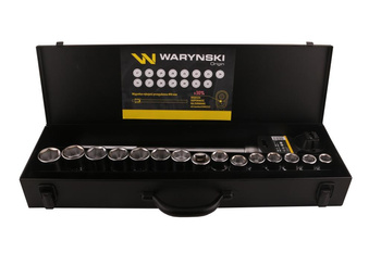 Zestaw nasadek 3/4 z odporną grzechotką i rękojeścią przegubową 17 el Waryński