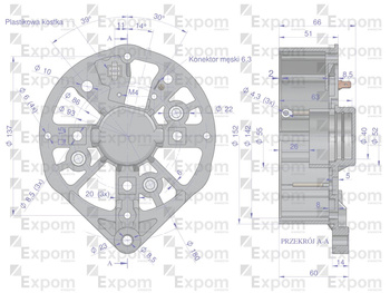 Tarcza pokrywa tylna alternatora EX257000 A120 Bizon EXPOM KWIDZYN eu