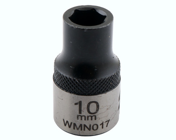 Nasadka sześciokątna 1/2". 10 mm. CrV50BV30. DIN 3124. Waryński