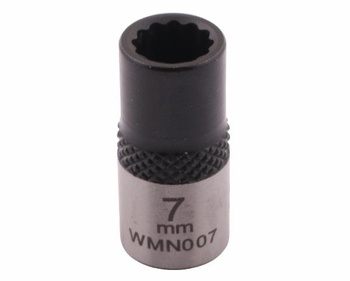 Nasadka dwunastokątna 1/4". 7 mm. CrV50BV30. DIN 3124. Waryński