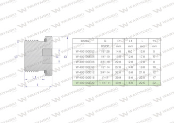 Korek hydrauliczny calowy (na imbus) 1 1/4" BSP ED Waryński