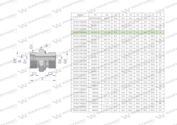 Przyłączka hydrauliczna BB (XGE) M14x1.5 08L x 1/8" BSP ED Waryński ( sprzedawane po 5 )