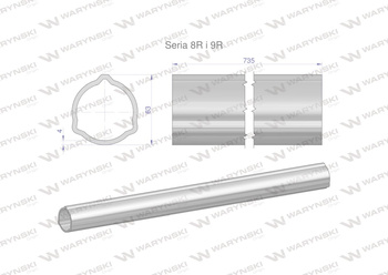 Rura zewnętrzna Seria 8R i 9R do wału 860 przegubowo-teleskopowego 63x4 mm 735 mm WARYŃSKI