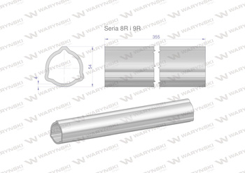 Rura wewnętrzna Seria 8R i 9R do wału 510 przegubowo-teleskopowego 54x5mm 355 mm WARYŃSKI