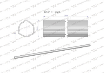Rura trójkątna zewnętrzna Seria 4R i 5R do wału przegubowo-teleskopowego 51.5x3mm 2m WARYŃSKI (sprzedawane po 2)