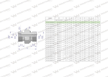 Przyłączka hydrauliczna (odmiana ciężka XGE) BB M14x1.5 06S x 1/4" BSP ED Waryński ( sprzedawane po 5 )